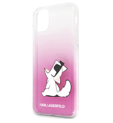 Чехол для смартфона Lagerfeld для iPhone 11 TPU/PC collection Choupette Fun Hard Gradient Pink